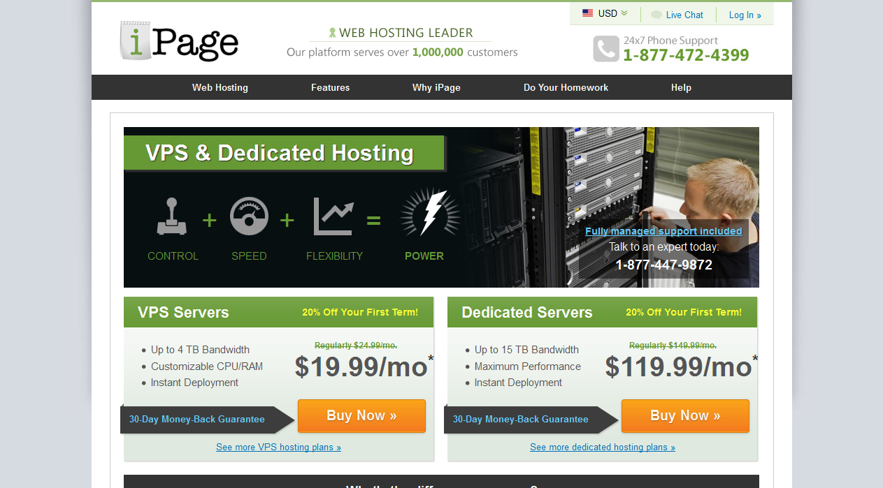 iPage dedicated server hosting